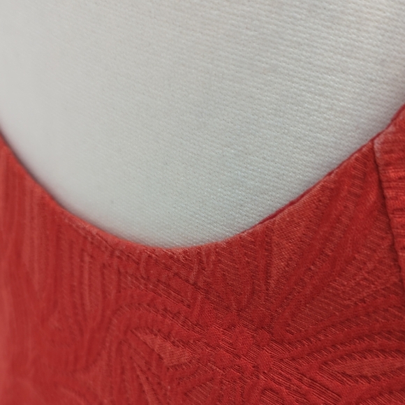 01172 Jones Studio Floral Quilted A Line Dress Orange size 14W preppy spring - Picture 6 of 8